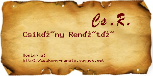 Csikány Renátó névjegykártya