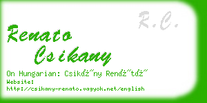 renato csikany business card